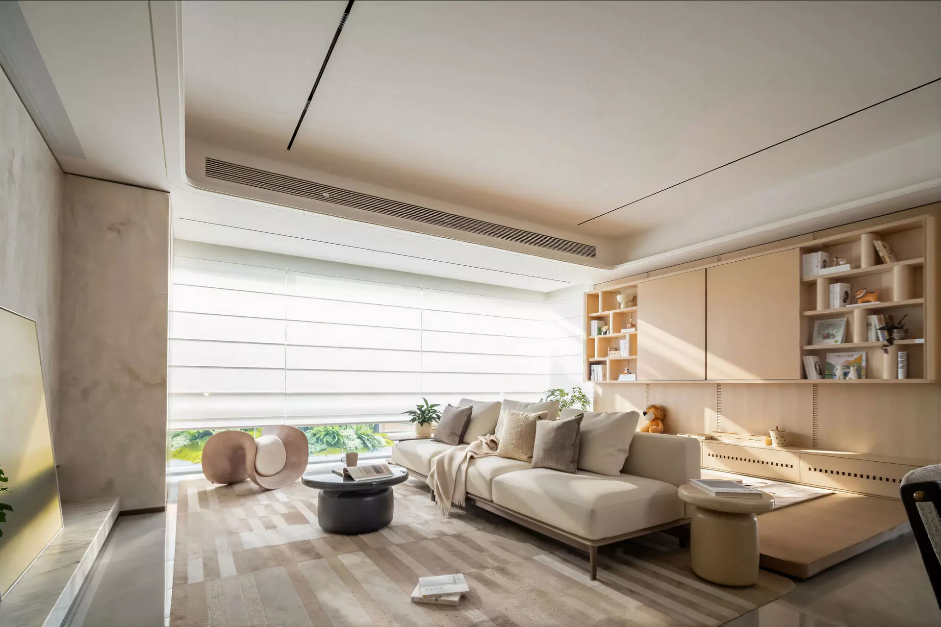 Guangzhou 89sqm apartment custom light wood storage by Hopeful Furniture
