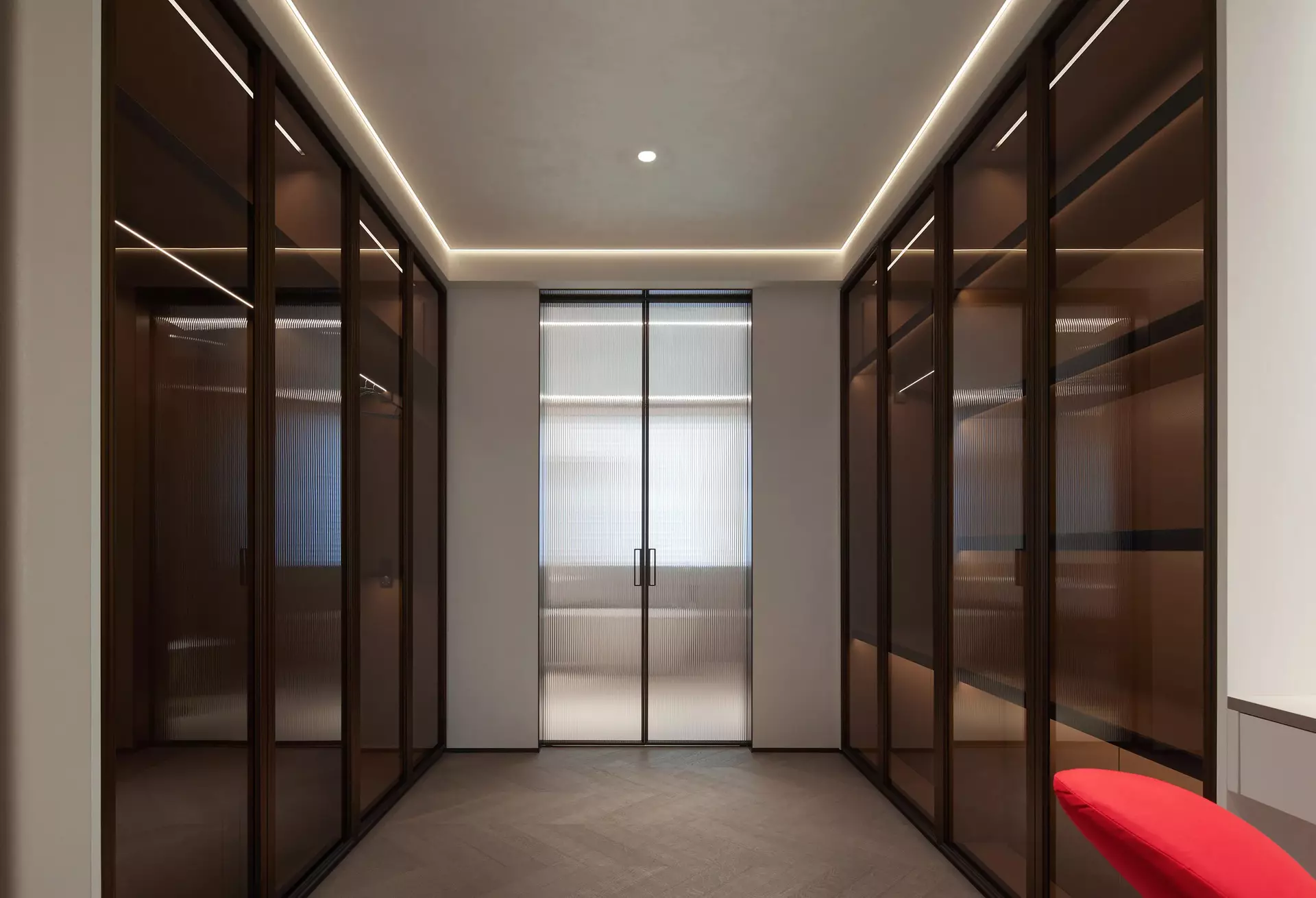 First floor corridor overlooking down onto the high ceiling grand void