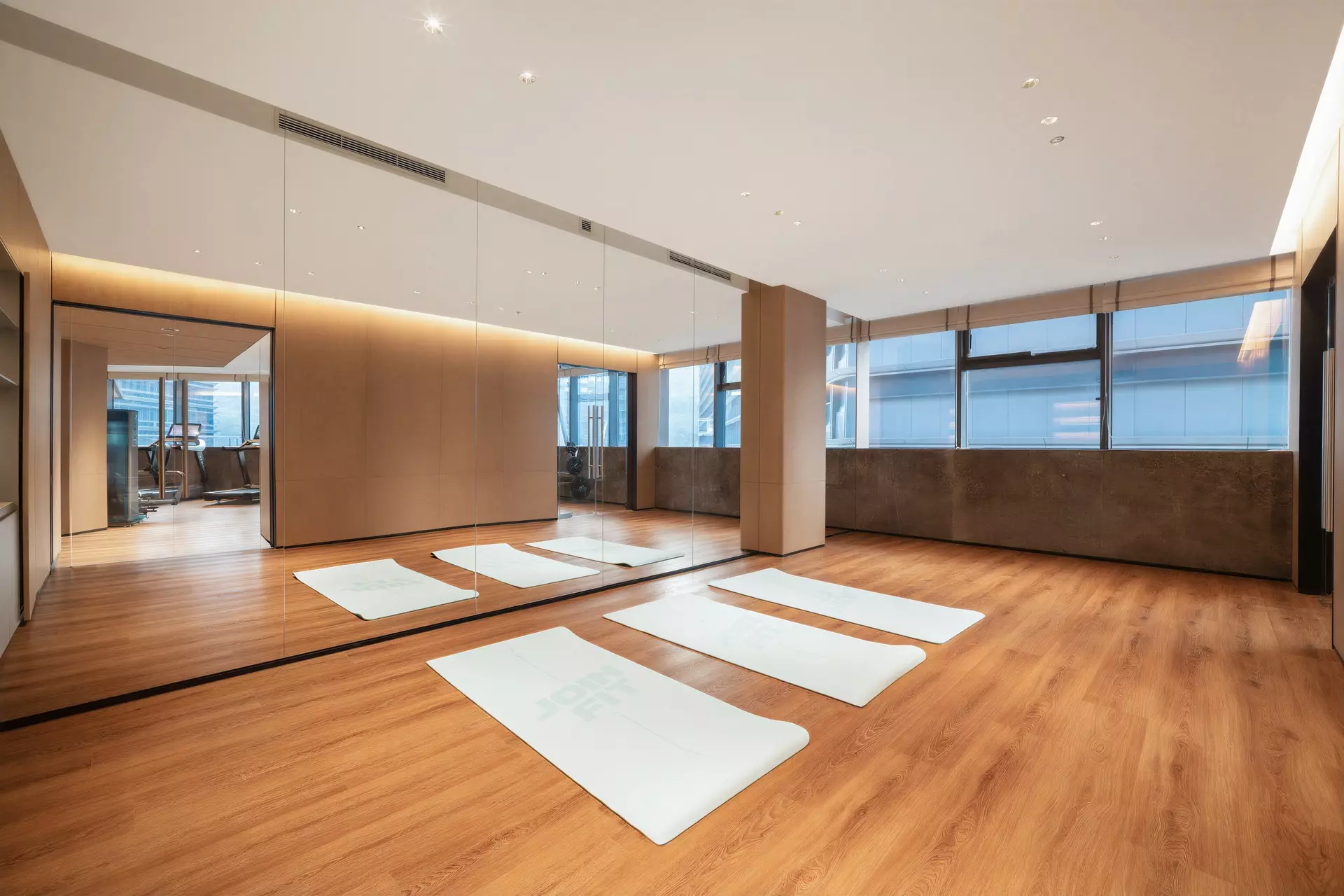 Hotel Yoga Wellness Room Natural Wood Wall Panels