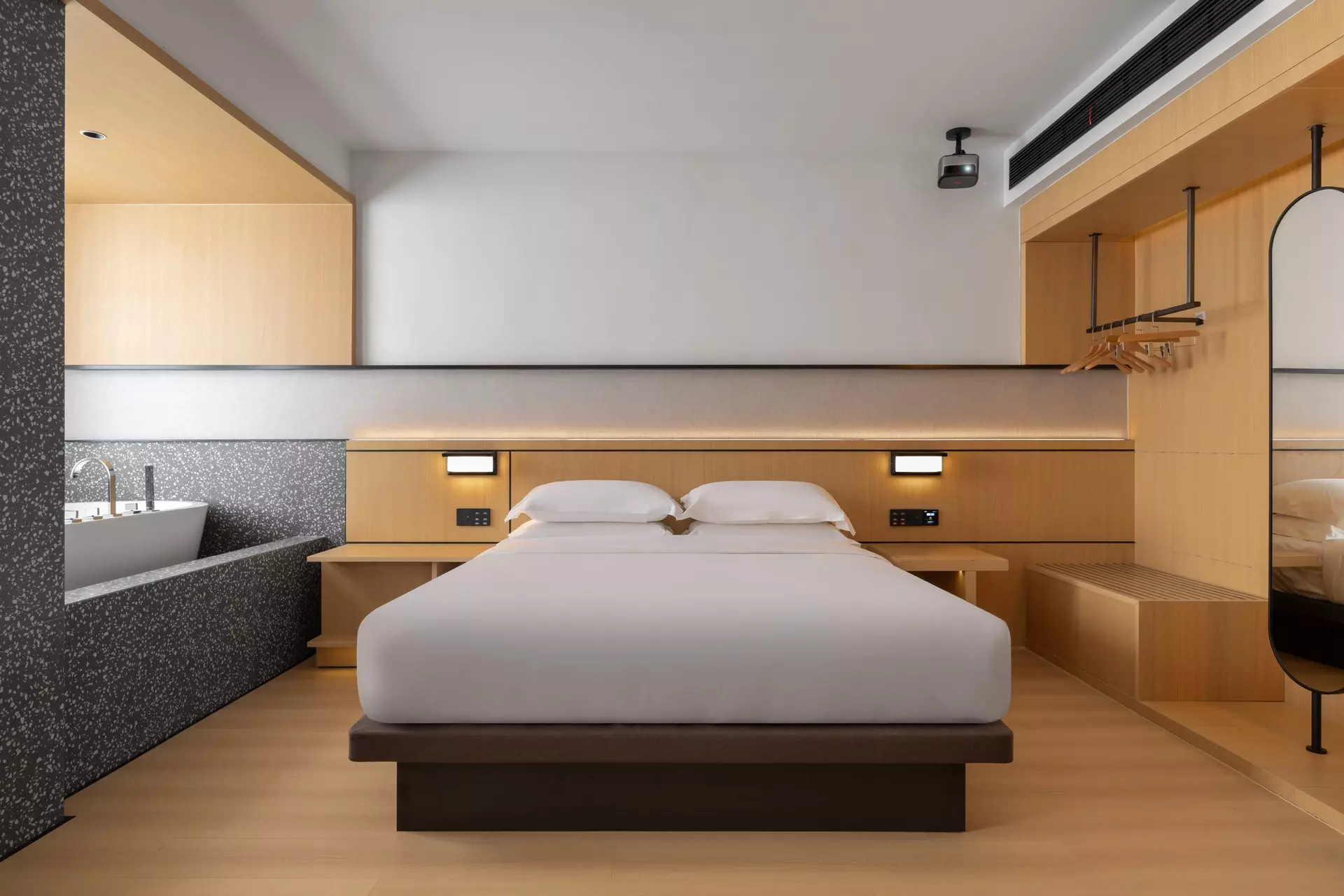 Architectural spatial framing and custom wood customization by HaoFengHeJu
