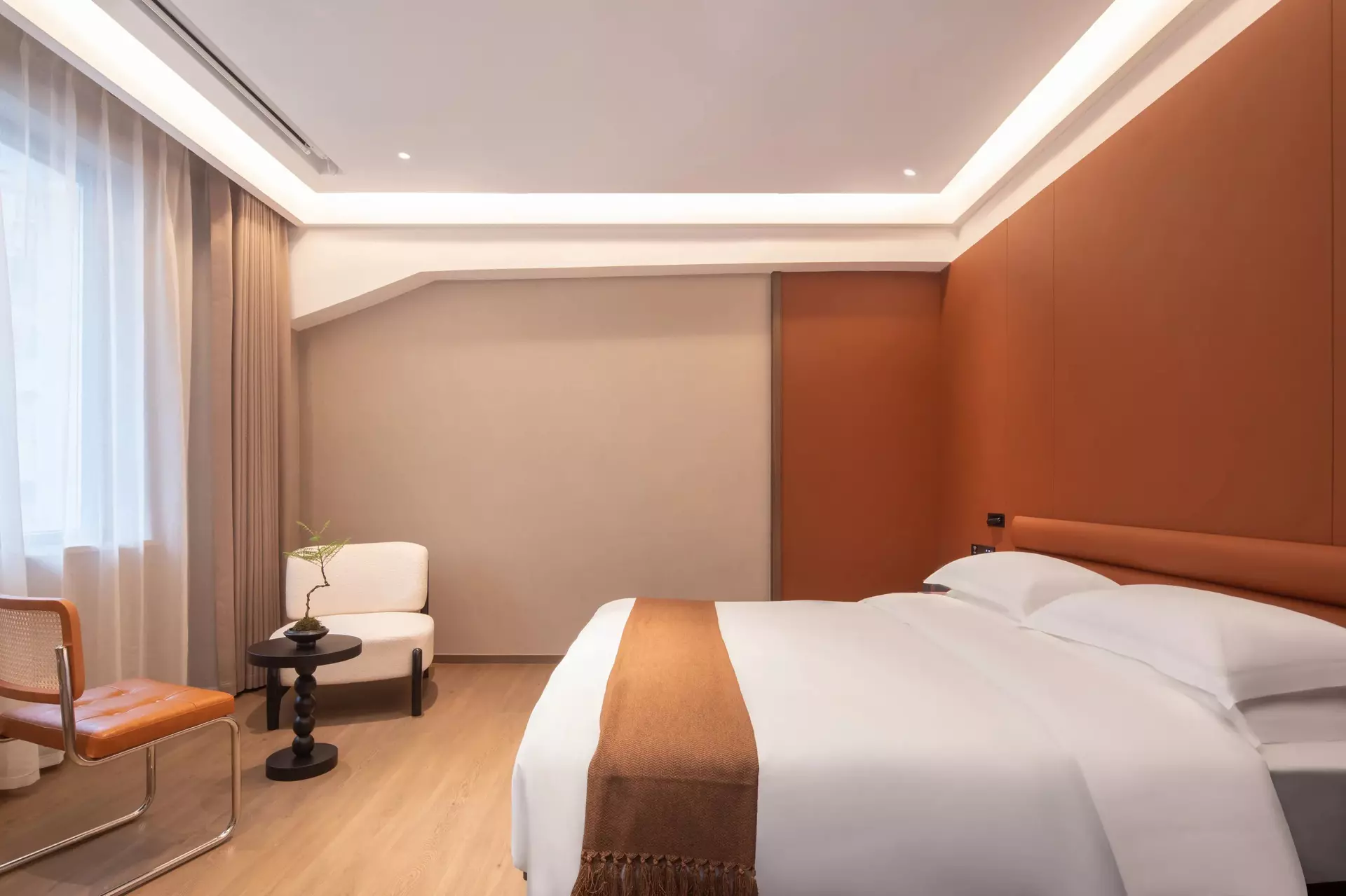 Symmetrical wood wall alignment engineered by Hopeful Furniture
